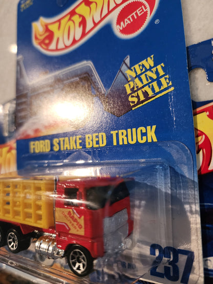 Blue Card Ford Stake Bed Truck Lot of 3 card and wheel variations.