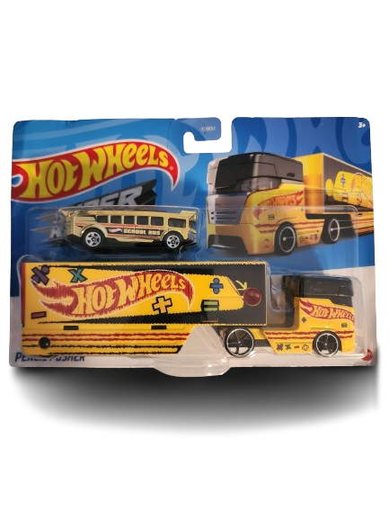 Hot Wheels Pencil Pusher Transport with School Bus.