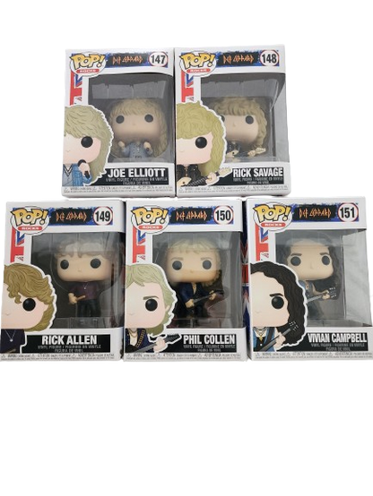 Funko POP! Rocks Def Leppard set #147-#151 MIB