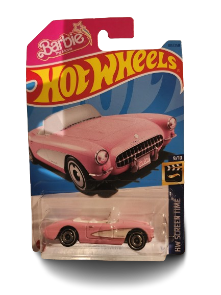 Hot Wheels Screen Time Barbie 1956 Chevy Corvette in Pink MIB